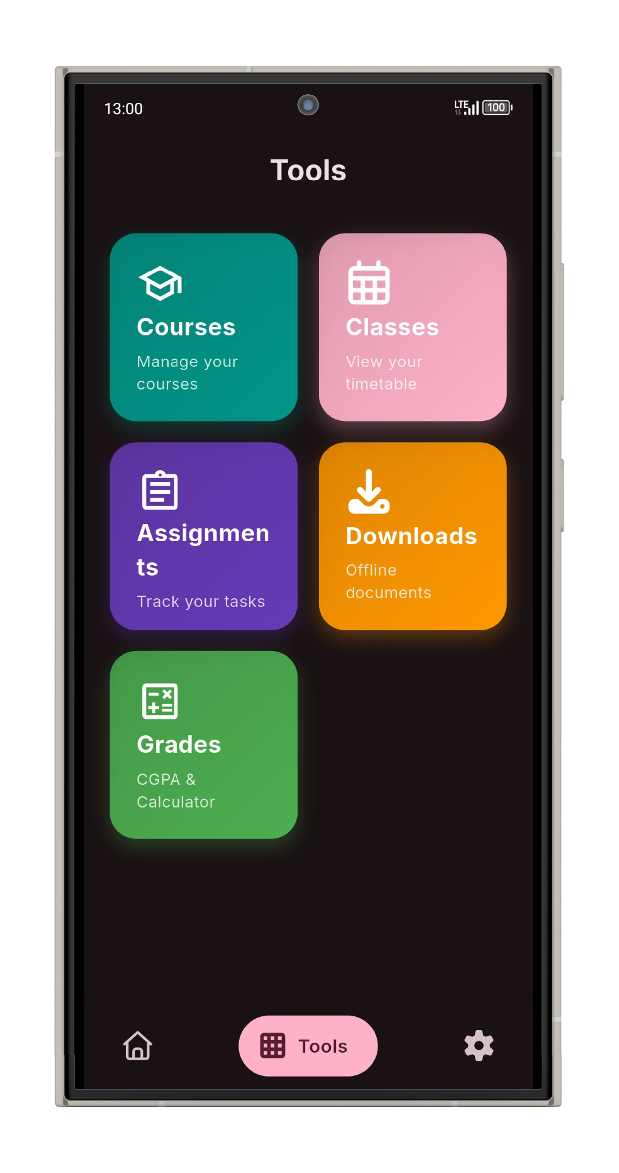 Tools Screen Screenshot
